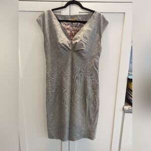 Ted Baker grey houndstooth dress